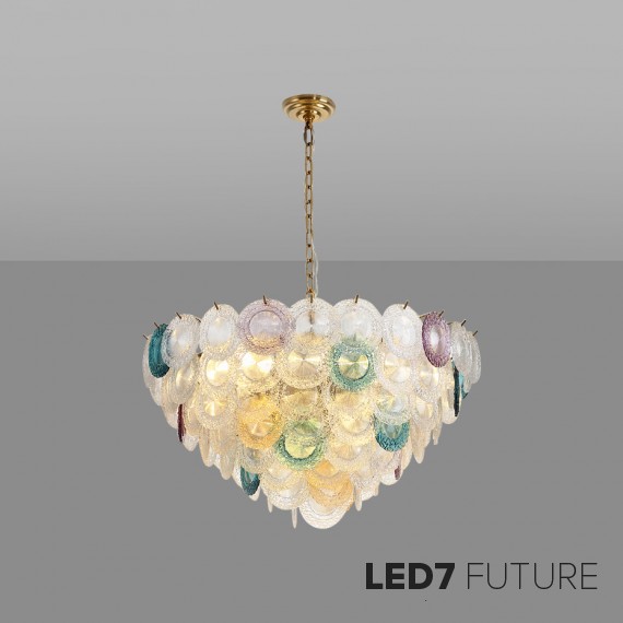 Loft Industry Modern - Rainbow Glass Chandelier